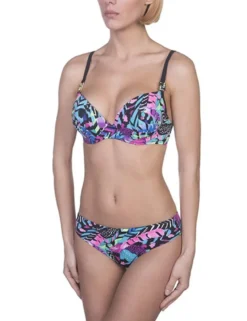 Anabel Arto - Push-Up Bikini mit Bügel-Cups und Neckholder-Träger schwarz