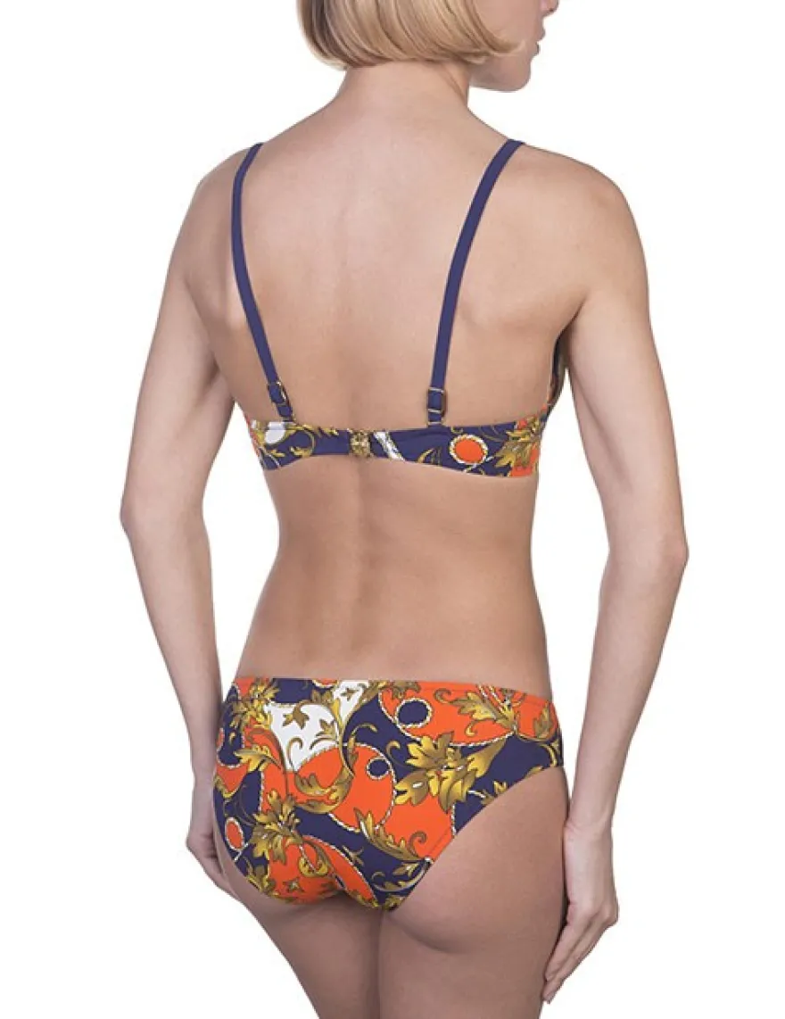Anabel Arto - Push-Up Bikini mit Bügel-Cups und Neckholder-Träger blau