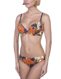 Anabel Arto - Push-Up Bikini mit Bügel-Cups und Neckholder-Träger blau