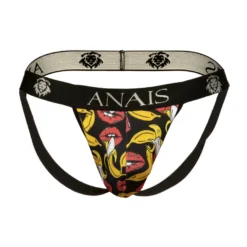 Anais - Herren Jock-Strap mit Bananen-Kussmund-Muster
