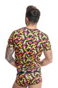 Anais - Herren Shirt mit bananen-Kussmund-Muster