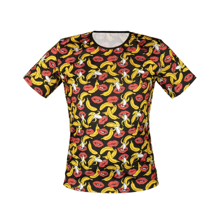 Anais - Herren Shirt mit bananen-Kussmund-Muster