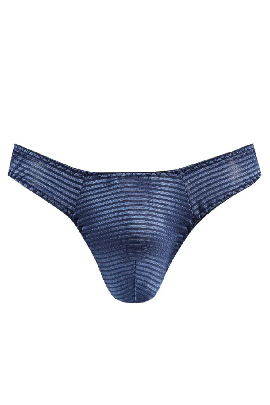 Anais - Herren String aus feinem Netz-Material gestreift