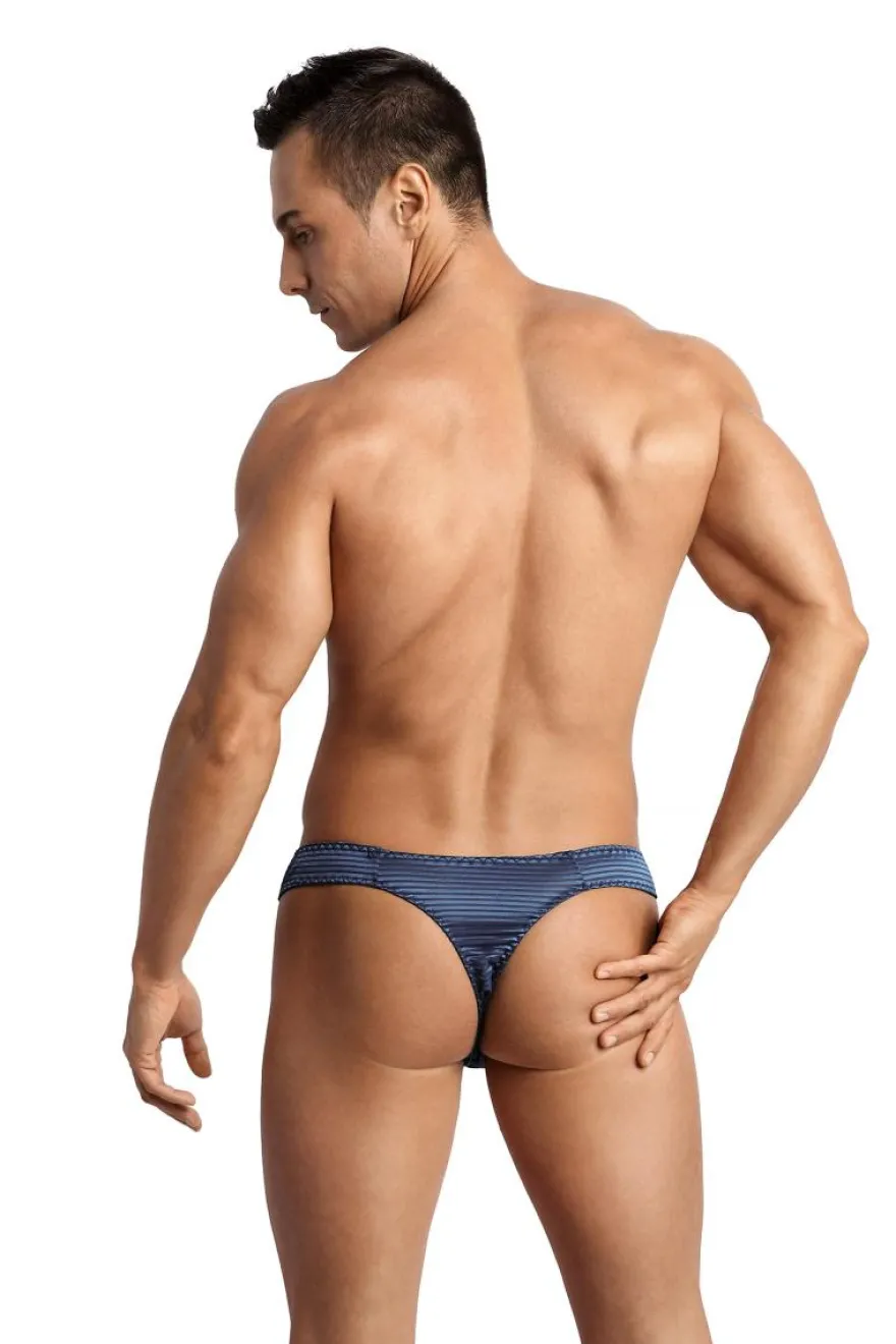 Anais - Herren String aus feinem Netz-Material gestreift