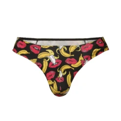 Anais - Herren String mit Bananen-Kussmund-Muster