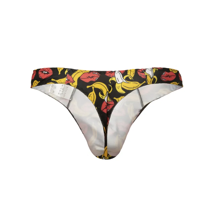 Anais - Herren String mit Bananen-Kussmund-Muster