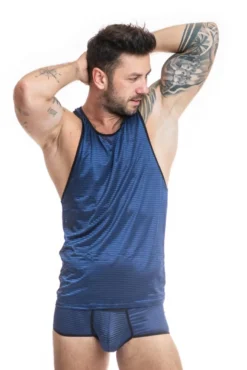 Anais - Herren Tank-Top aus feinem Material gestreift