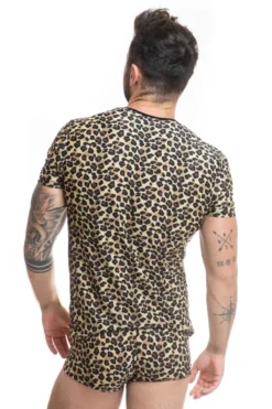 Anais - Herren T-Shirt im Leoparden-Look aus weichem Material