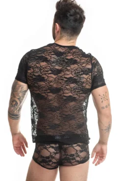 Anais - Romance T-Shirt aus Spitze in Schwarz
