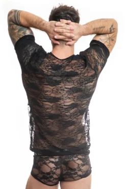Anais - Romance T-Shirt aus Spitze in Schwarz
