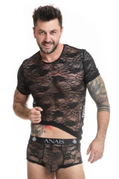 Anais - Romance T-Shirt aus Spitze in Schwarz