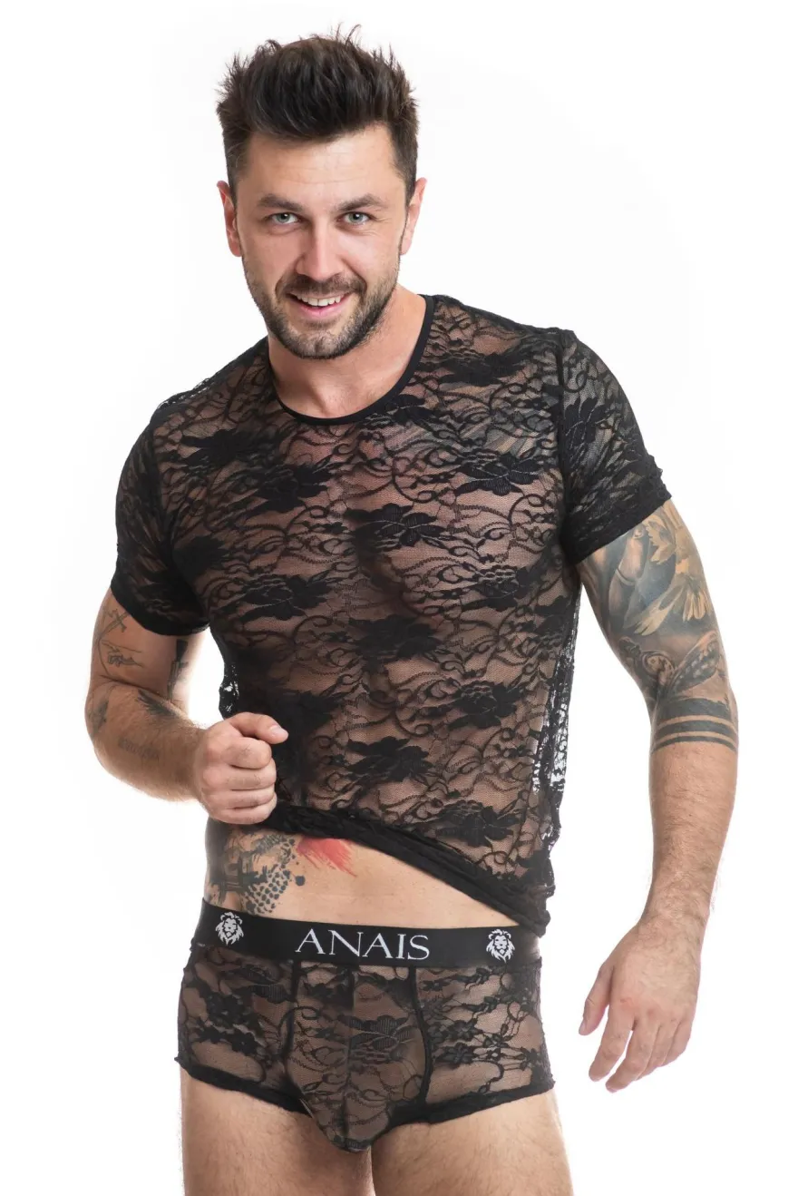 Anais - Romance T-Shirt aus Spitze in Schwarz