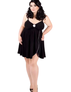 Andalea - Babydoll Margeritta schwarz/ weiß ADE2008