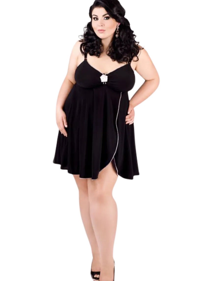 Andalea - Babydoll Margeritta schwarz/ weiß ADE2008