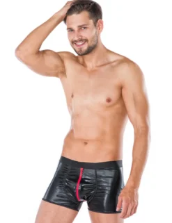 Andalea - Boxershort MC/9051 AMC538874M schwarz mit rotem Zipper