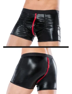 Andalea - Boxershort MC/9051 AMC538874M schwarz mit rotem Zipper