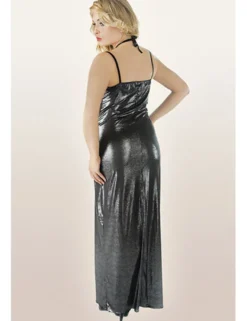 Andalea - langes Wetlook-Kleid M/1069 AN530492M silber