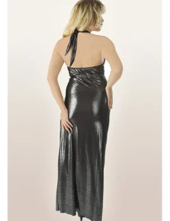 Andalea - langes Wetlook-Kleid M/1070 AN530507M silber