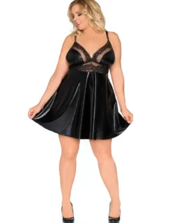 Andalea - Wetlook Babydoll Z/5001 AN531859M schwarz