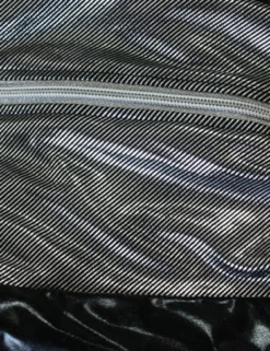 Andalea - Wetlook Beinstulpen S/3046 mit silbernen Kragen BT-D-001M schwarz/silber