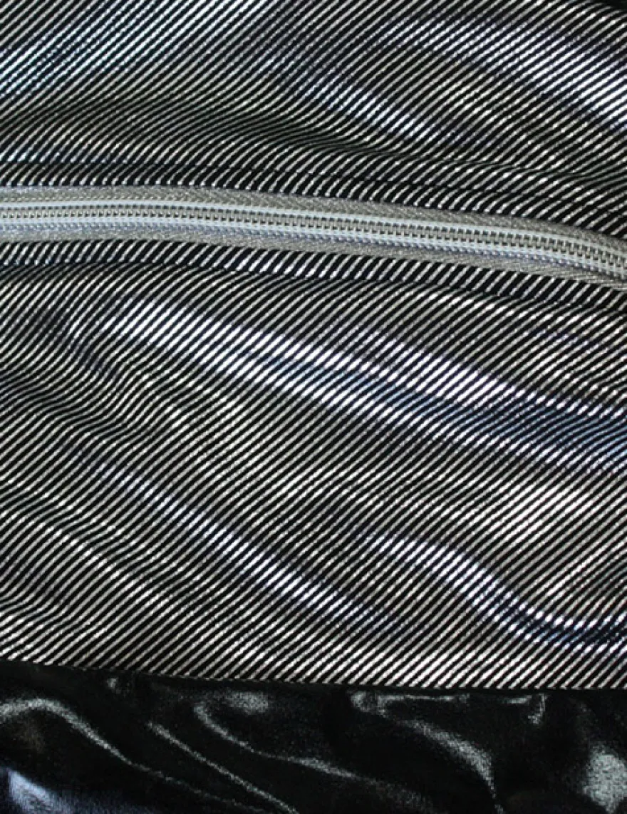 Andalea - Wetlook Beinstulpen S/3046 mit silbernen Kragen BT-D-001M schwarz/silber