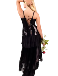 Andalea - Wetlook Kleid mit Spitze ADM1023