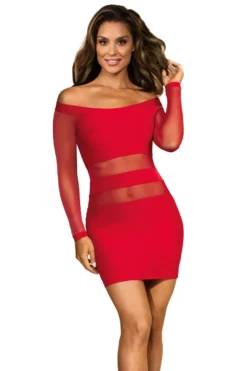 Axami - Club langärmliges Kleidchen V-9299 red