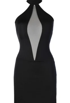 Axami - Neckholder Kleid mit Tüll Schwarz