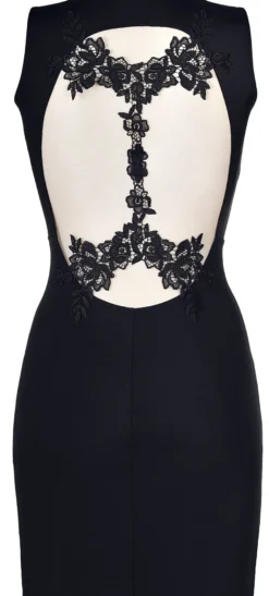 axami - ärmelloses Minikleid mit transparentem Ausschnitt - Club-dress V-9209 black