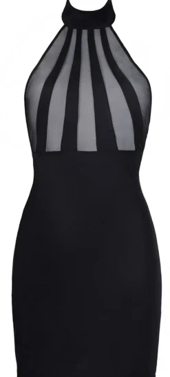 axami - Schulterfreies Minikleid V-9149 schwarz