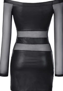 Axami - Wetlook-Club langärmliges Minikleid schwarz