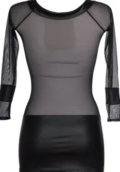 axami - Wetlook Minikleid in Netz- und Strap-Optik V-8419 schwarz