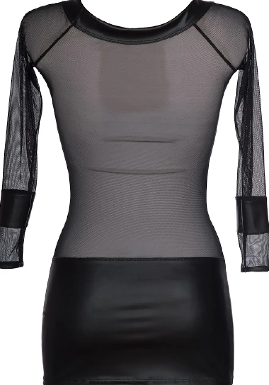 axami - Wetlook Minikleid in Netz- und Strap-Optik V-8419 schwarz