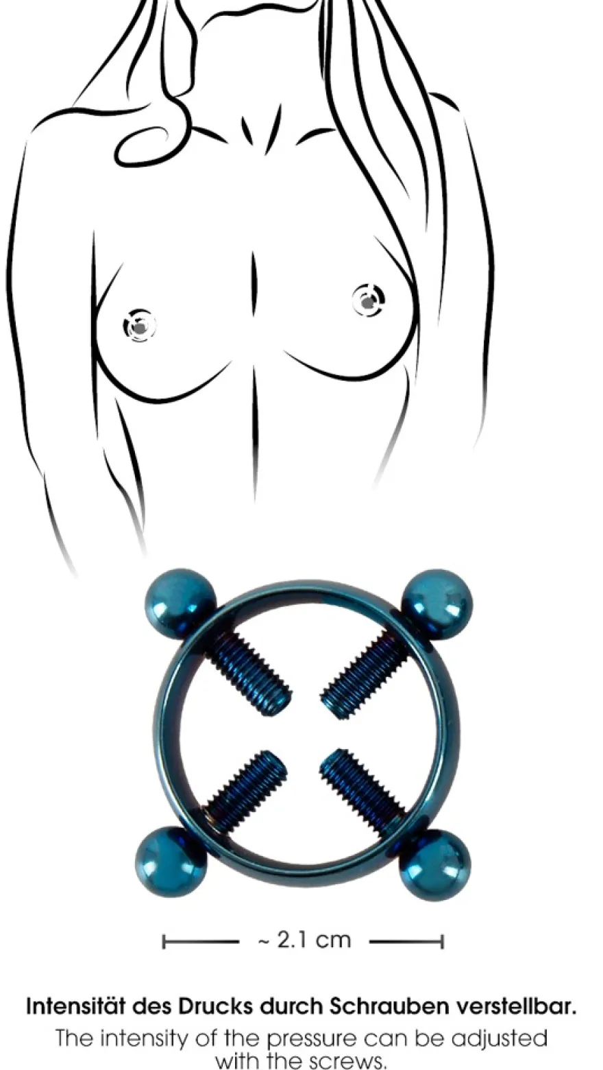 Bad Kitty - Blue Moon Edelstahl-Nippelklemmen