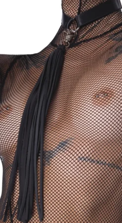 Bad Kitty - Netzhemd mit Halsband und Flogger