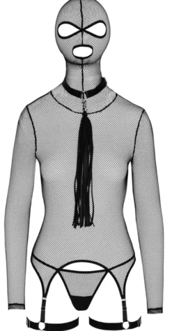 Bad Kitty - Netzhemd mit Halsband und Flogger
