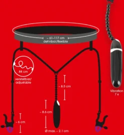 Bad Kitty - Spreader String mit Vibrator schwarz
