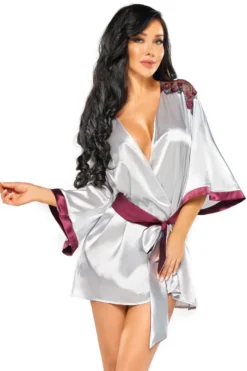 Beauty Night Fashion - Satin Kimono mit String