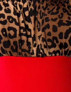 Belsira - Vintage Kleid in rot mit Leo- Muster
