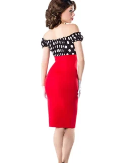 Belsira - Vintage Kleid in rot mit Polka Dot Muster