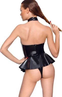 Black Level - Body mit Halsband aus Lack schwarz