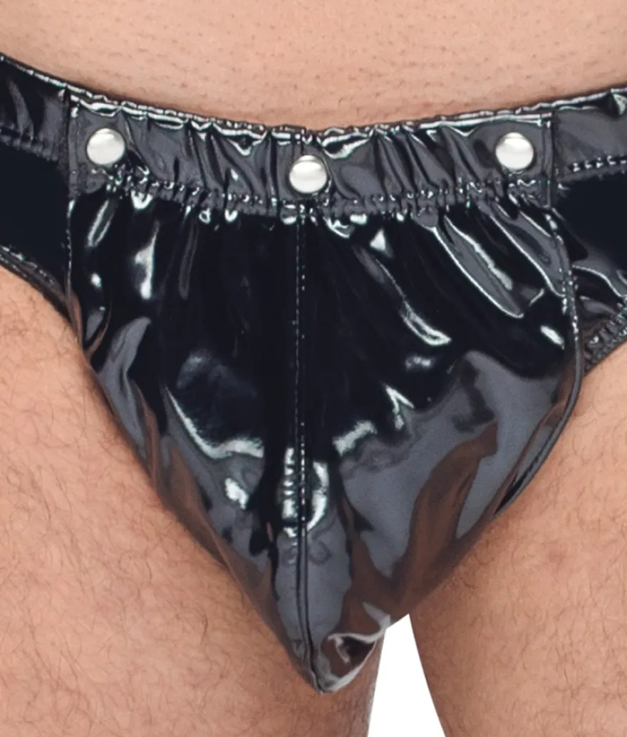 Black Level - Herren Lack-Slip mit Push-up Funktion