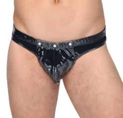 Black Level - Herren Lack-Slip mit Push-up Funktion