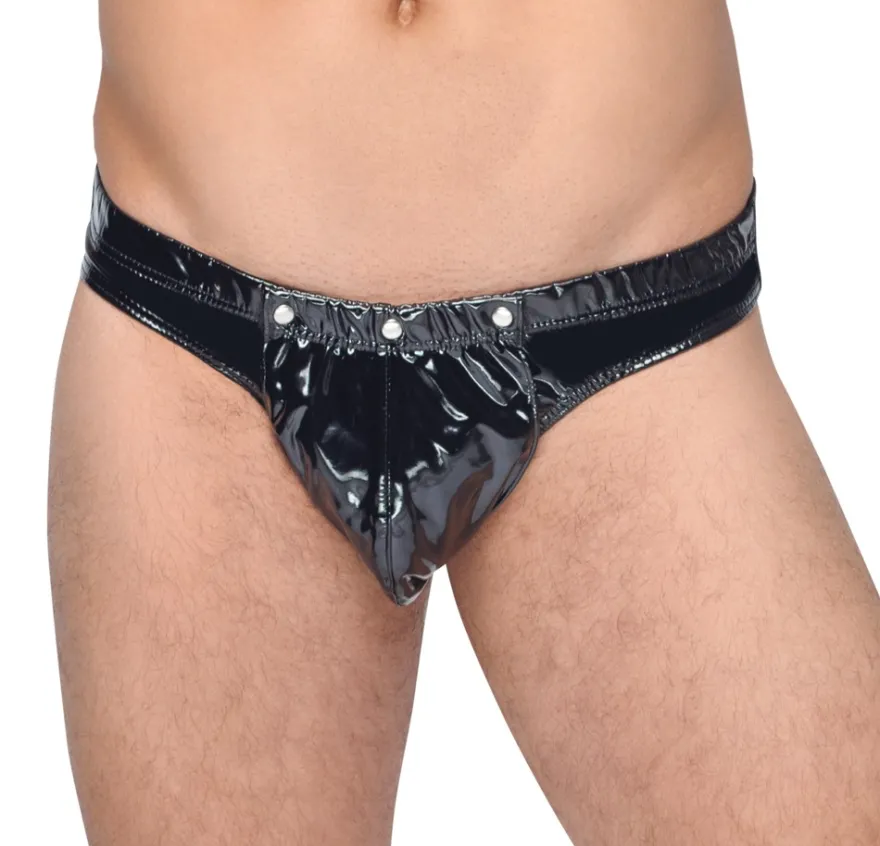 Black Level - Herren Lack-Slip mit Push-up Funktion