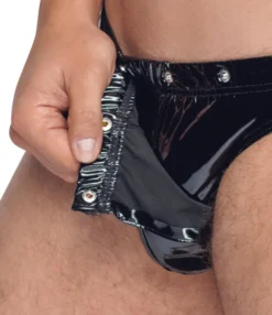 Black Level - Herren Lack-Slip mit Push-up Funktion