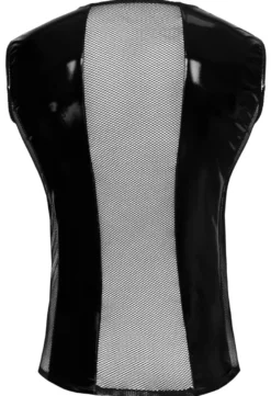 Black Level - Herren Shirt aus Lack und Mesh mit Schnallen