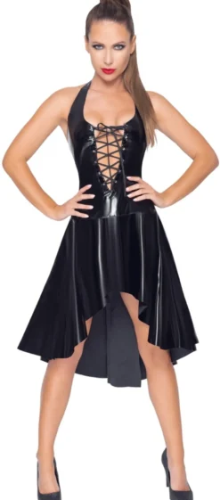 Black Level - Lack-Kleid mit Schnürung