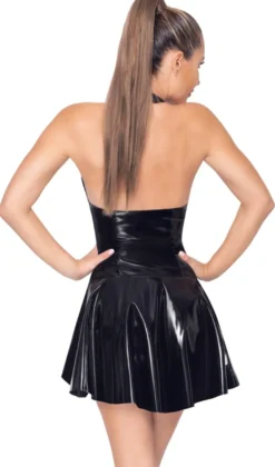 Black Level - Lack-Kleid mit zartem Netz