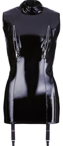Black Level - Lack-Strapskleid schwarz