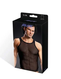 BLUE LINE - Durchsichtiges Tank Top in schwarz aus Micro-Mesh-Material